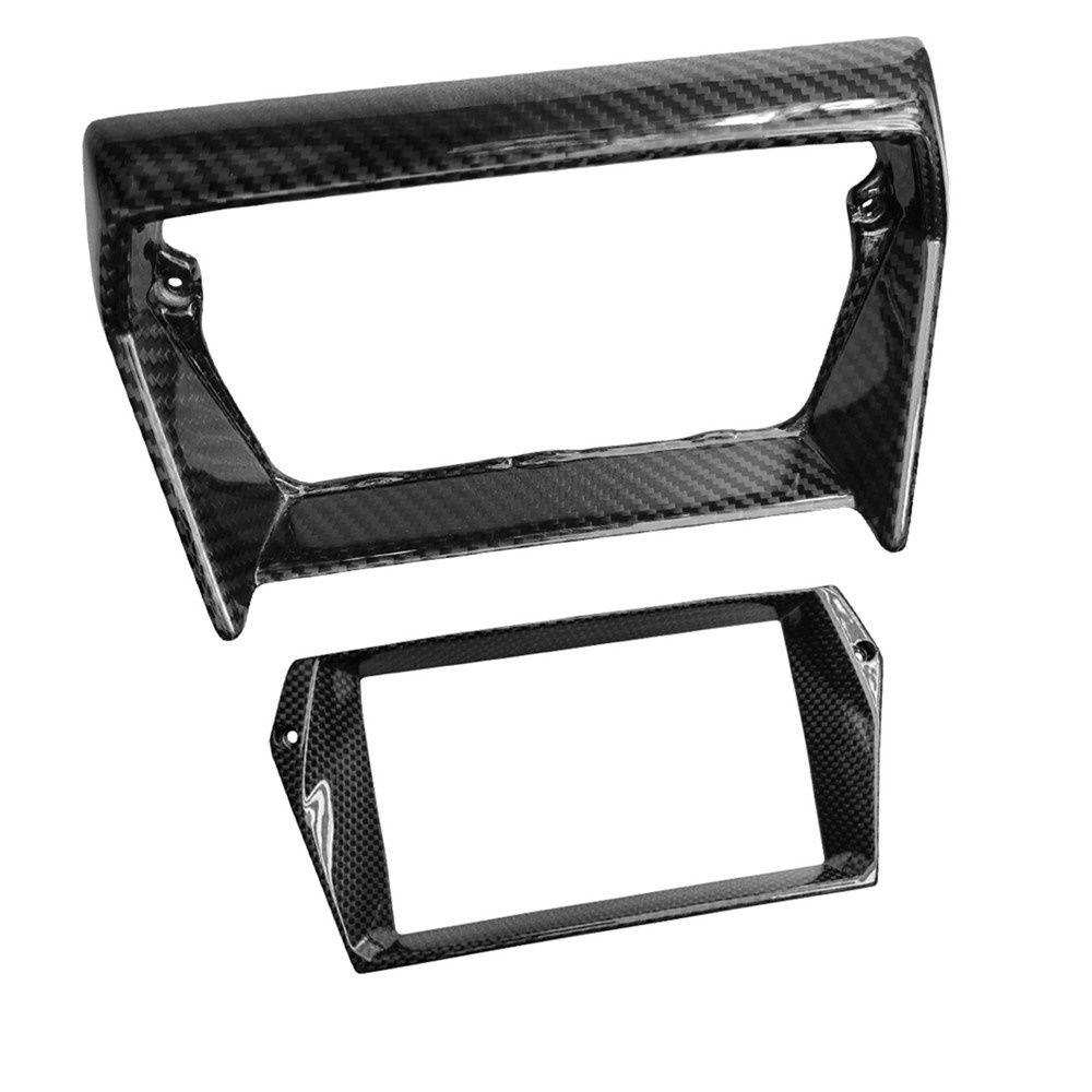 2Pcs Car Navigation Screen Console Dry Carbon Replacement Suitable for