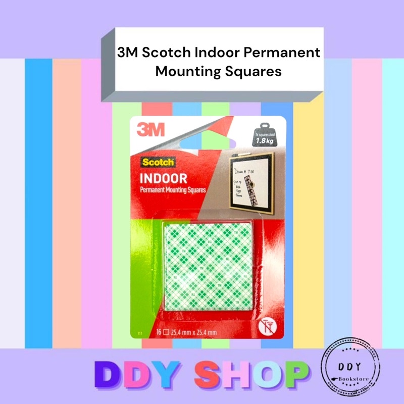 3M Scotch Indoor Permanent Mounting Squares Doublesided tape (25mm x