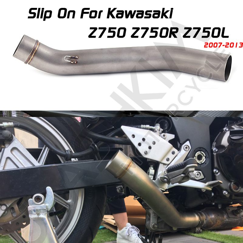 Motorcycle Exhaust Muffler Escape Middle Link Mid Pipe Full System Slip