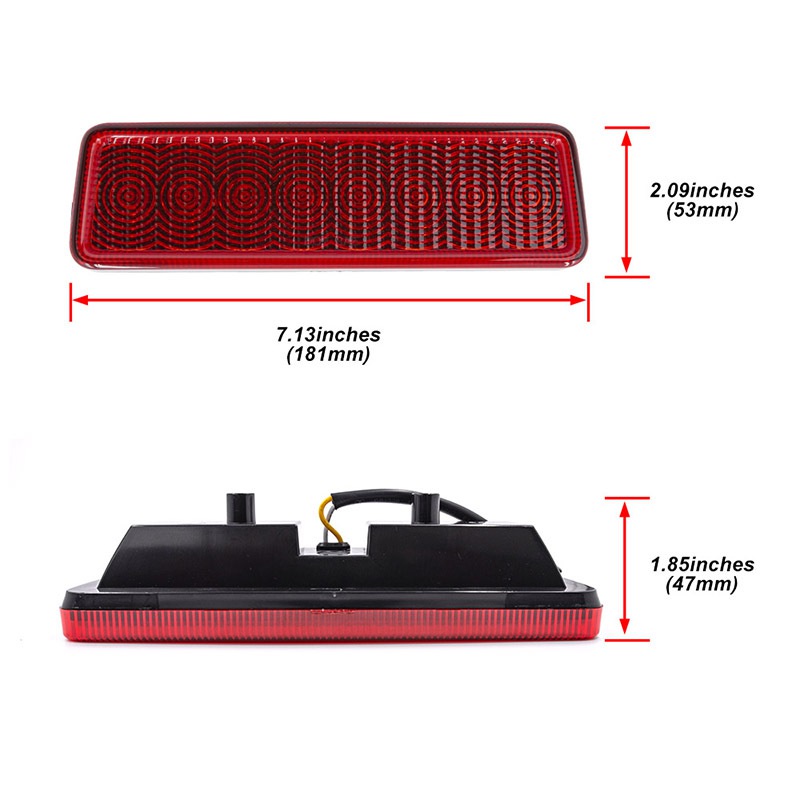 1x Red Strobe 8SMD LED Third 3rd Brake Light F1 Style Tail Stop Lamp