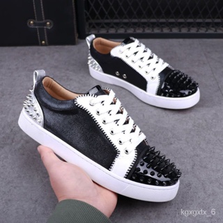 Luxury shoes, red bottom shoes, men's shoes, rivets, low-top leather,  all-match casual sneakers
