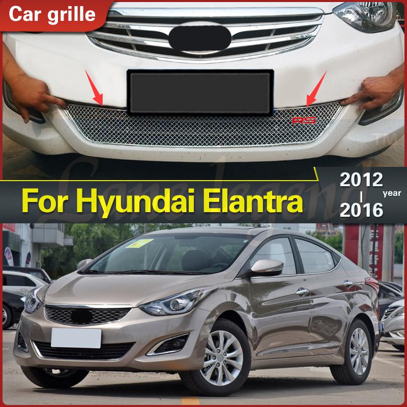 For Hyundai Elantra 20122016 Stainless Steel Car Front Grille Racing