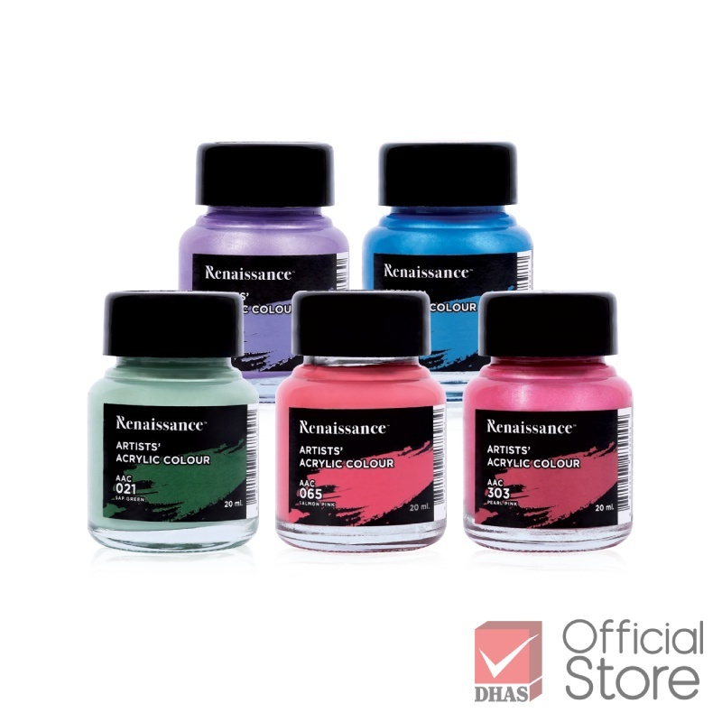 Renaissance Acrylic Colour - Pastel and Metallic Colour (20ml/Bottle ...