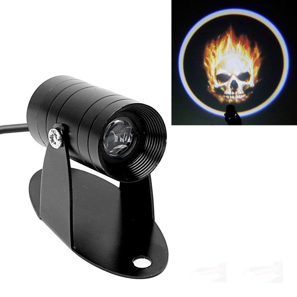 Ghost Rider Flaming Skull Logo Laser Projector Motorcycle Spotlight Fog ...