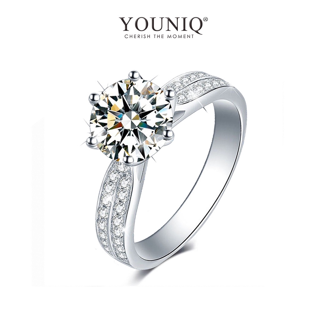 YOUNIQ ESTELA Diamond ROM Engagement Wedding Adjustable Ring with