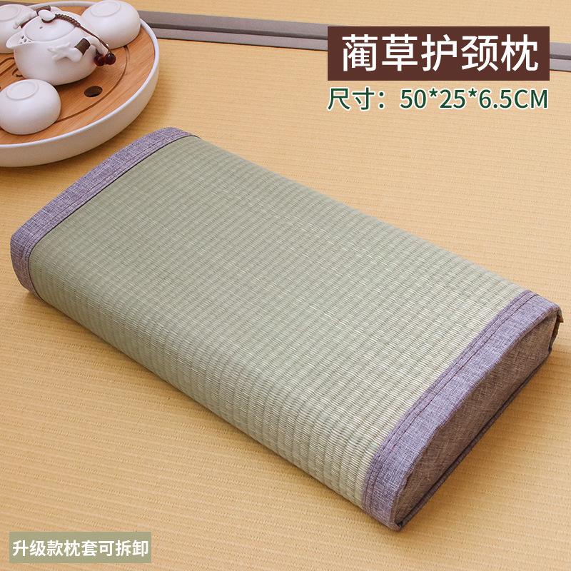 Summer Bamboo Straw Mat Pillow Cool Pillow Single Neck Pillow Hard