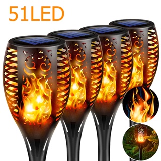 Solar Powered LED Tiki Torch Garden Flame Flickering Light