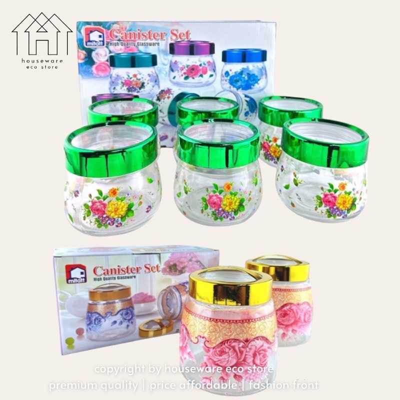 Mitatt Pcs Kaca Balang Kuih Raya Bekas Kuih Raya Sets Storage Bottles Cookies Container