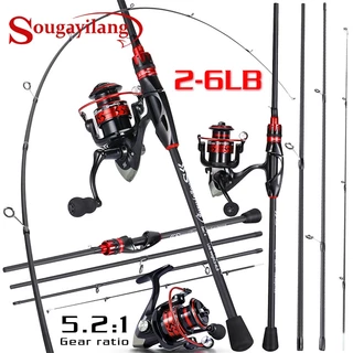 🔥Malaysia Fishing Rod Fishing Reel Set 2 Section Spinning Fishing Rod  5.2:1 Gear Ratio Spinning Reel Set Joran Pancing