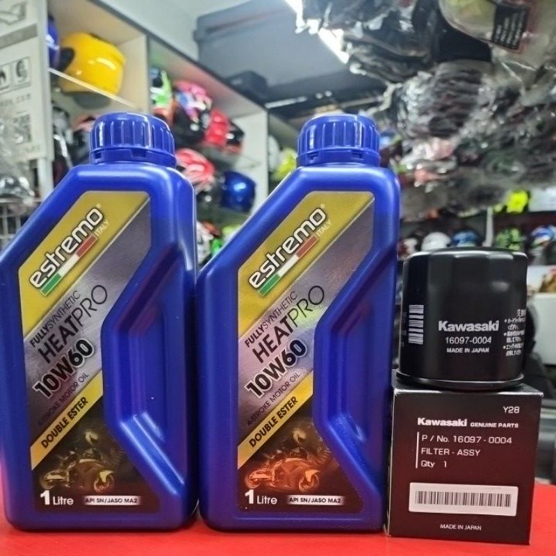 HARI RAYA PACKAGE ENGINE OIL 4T ESTREMO 10W60HEATPRO FULLY + OIL FILTER