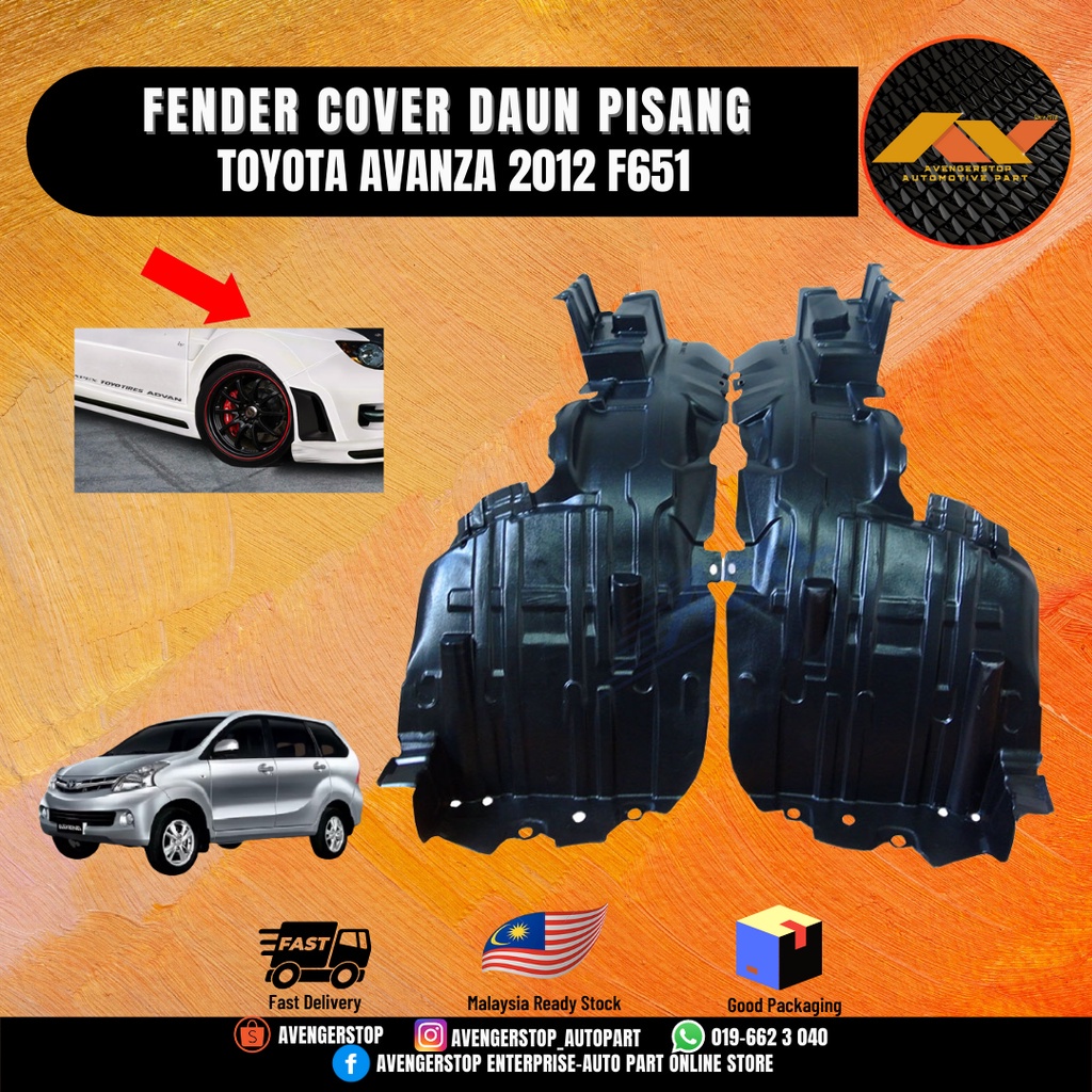 TOYOTA AVANZA 2012 F651 FENDER COVER LINER PROTECTOR DAUN PISANG 100