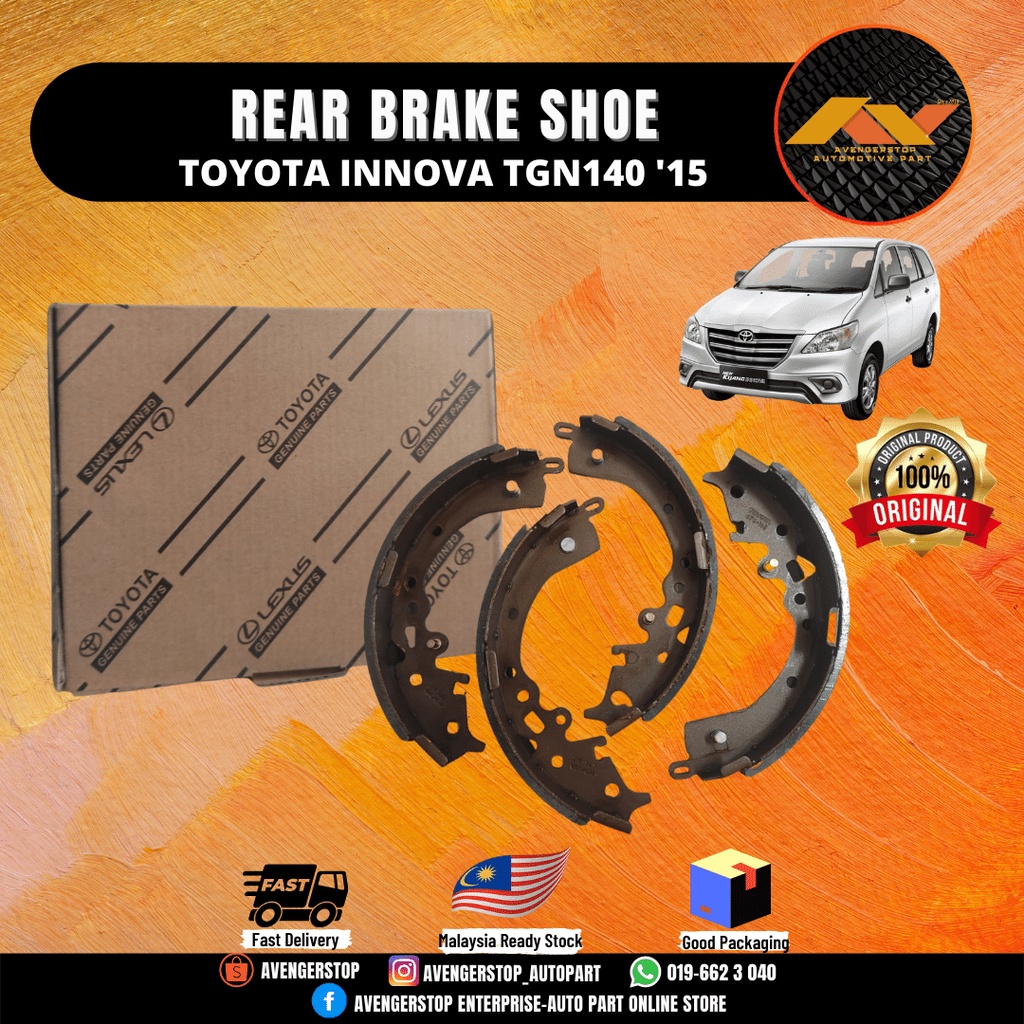 ORIGINAL TOYOTA INNOVA 2015 TGN140 REAR BRAKE PAD SHOE LINING BELAKANG ...