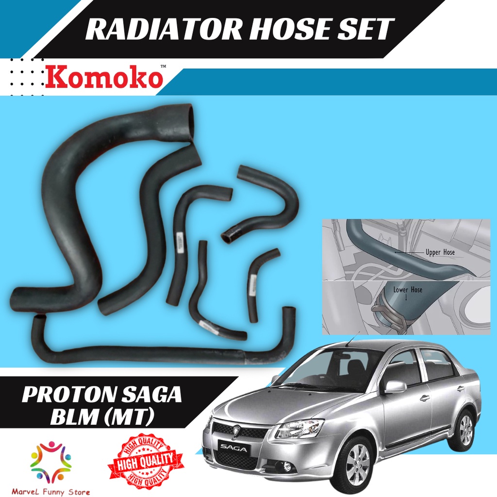 Proton Saga Flx Blm Radiator Hose Set Shopee Malaysia