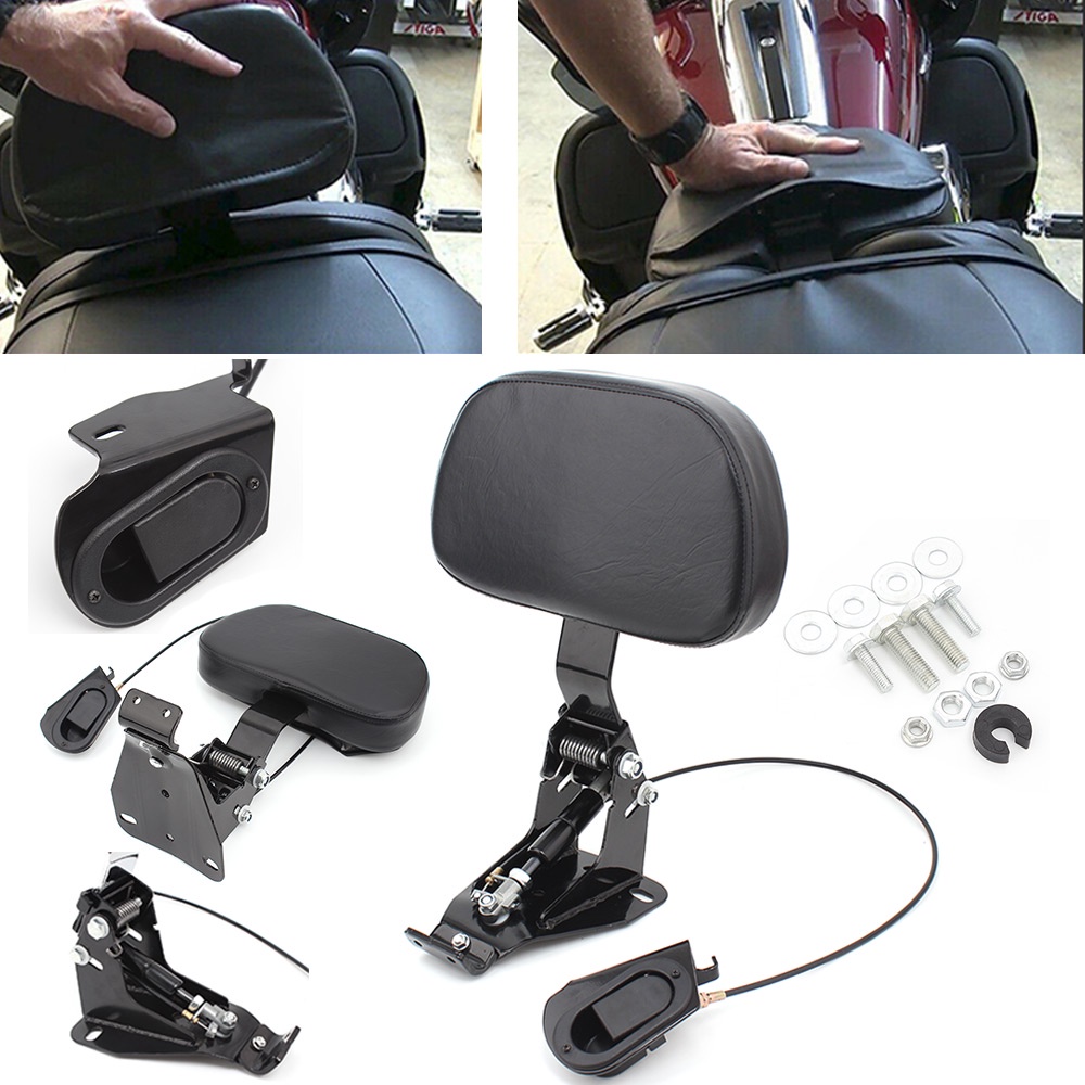 Adjustable Driver Rider Backrest Motorcycle Seat Kit Fit For Harley ...