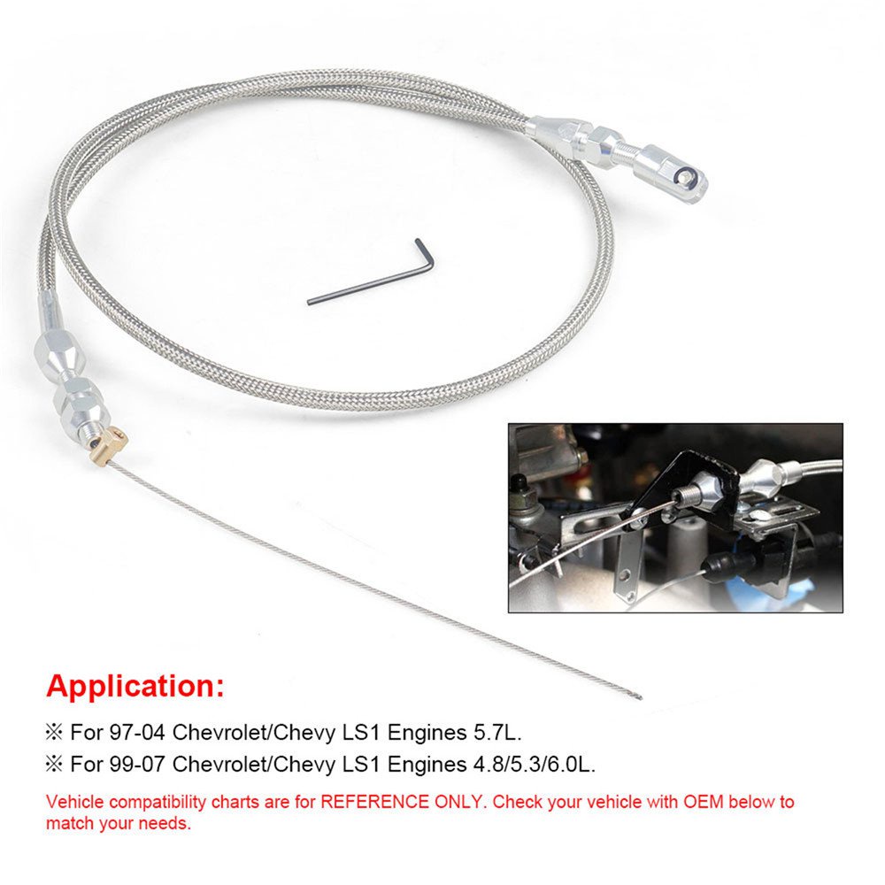 36"; Car Modified Throttle Throttle Cable Kit for LS1 Engine Stainless