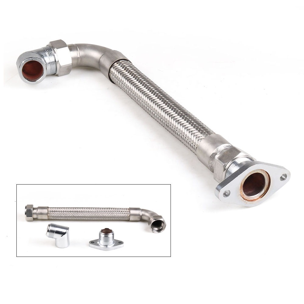 38MM Wastegate Braided Flex SS Dump Pipe Kit Stainless Steel Weld