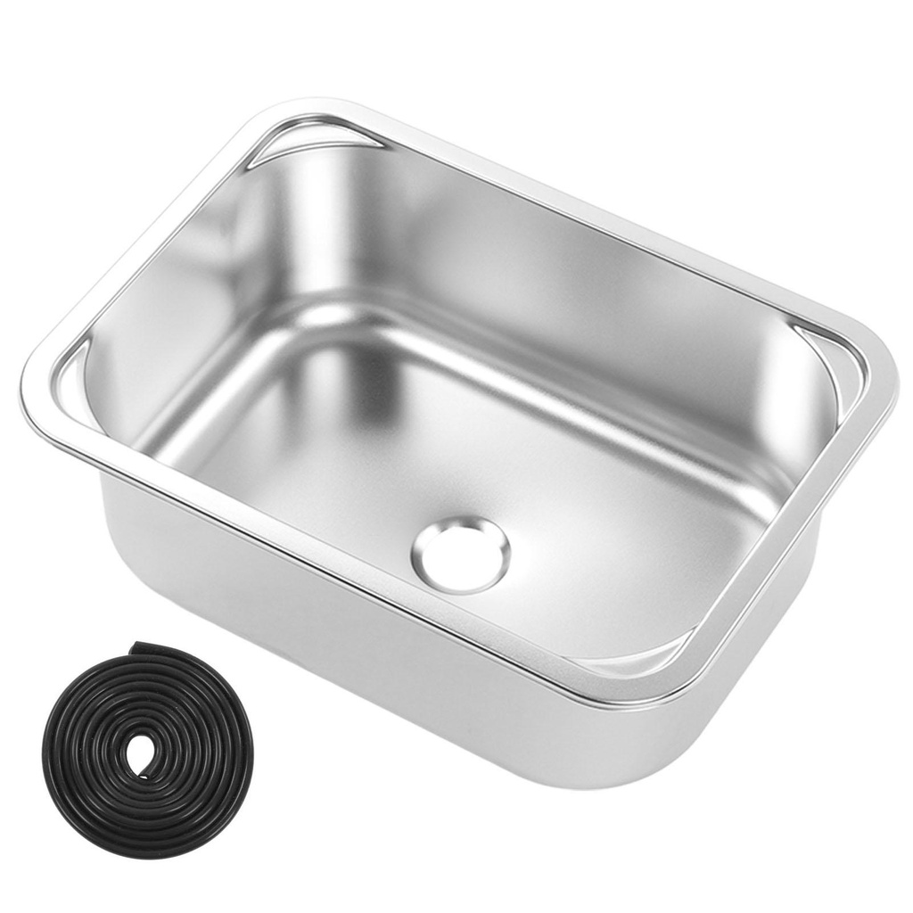 RV Boat Sink Square 345x245x136mm 304 Stainless Steel Flush Mounted