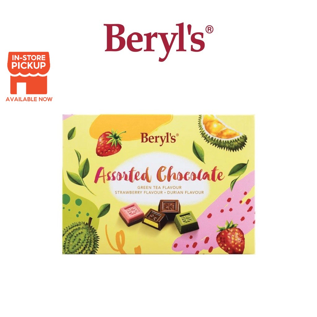 Beryl's Assorted Chocolate Green Tea/Strawberry/Durian Flavour (100g