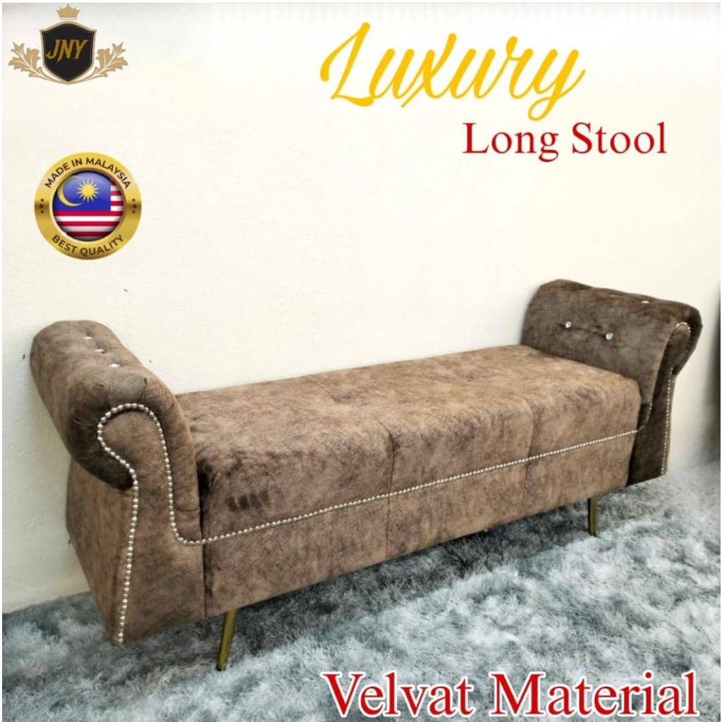JNY-Chesterfield Luxury Bench Chair / Bench Stool [Velvet Baldu] Kerusi ...