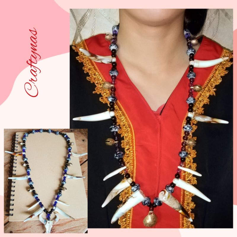 Bidayuh Traditional Fang Replica Gerunong Necklace | Male and Female ...