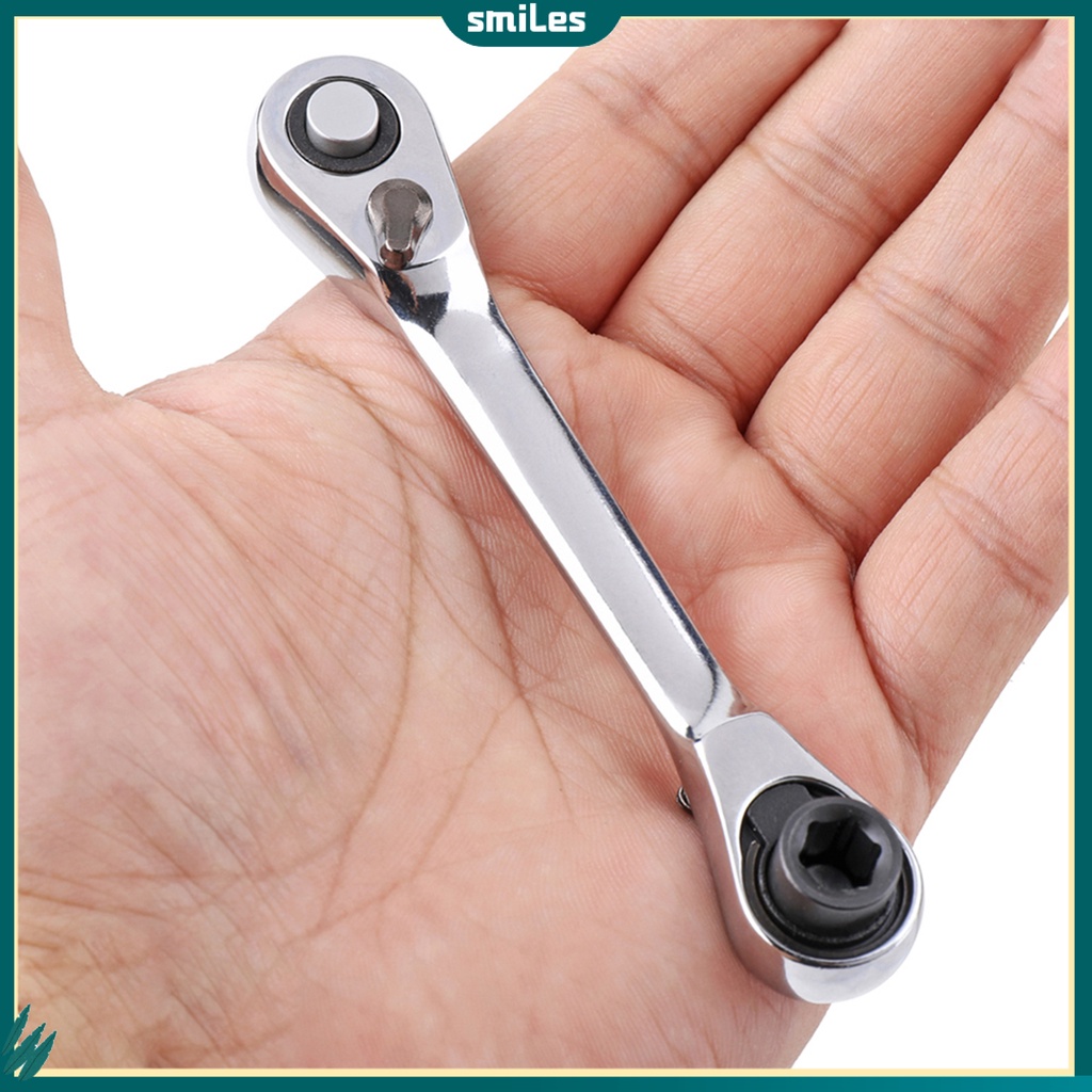 (smiles) Mini 1/4inch Double Ended Quick Socket Ratchet Wrench Rod ...