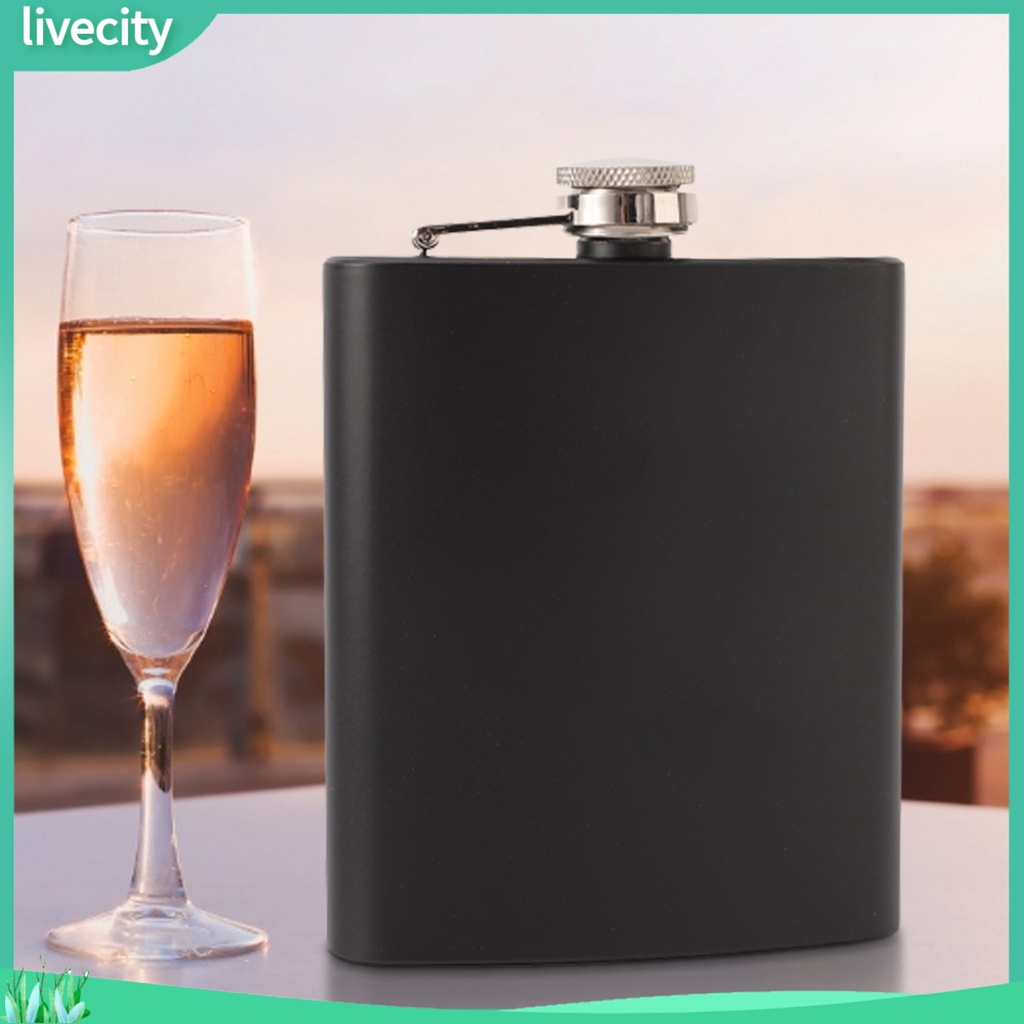 {livecity} Stainless Hip Flask 7oz Whiskey Liquor Pocket Flask Good