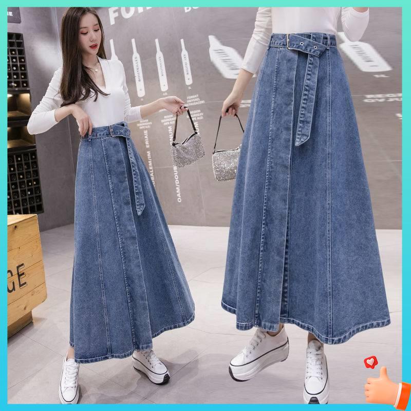 skirt jeans skirt labuh denim skirt High-waisted denim skirt, women's ...