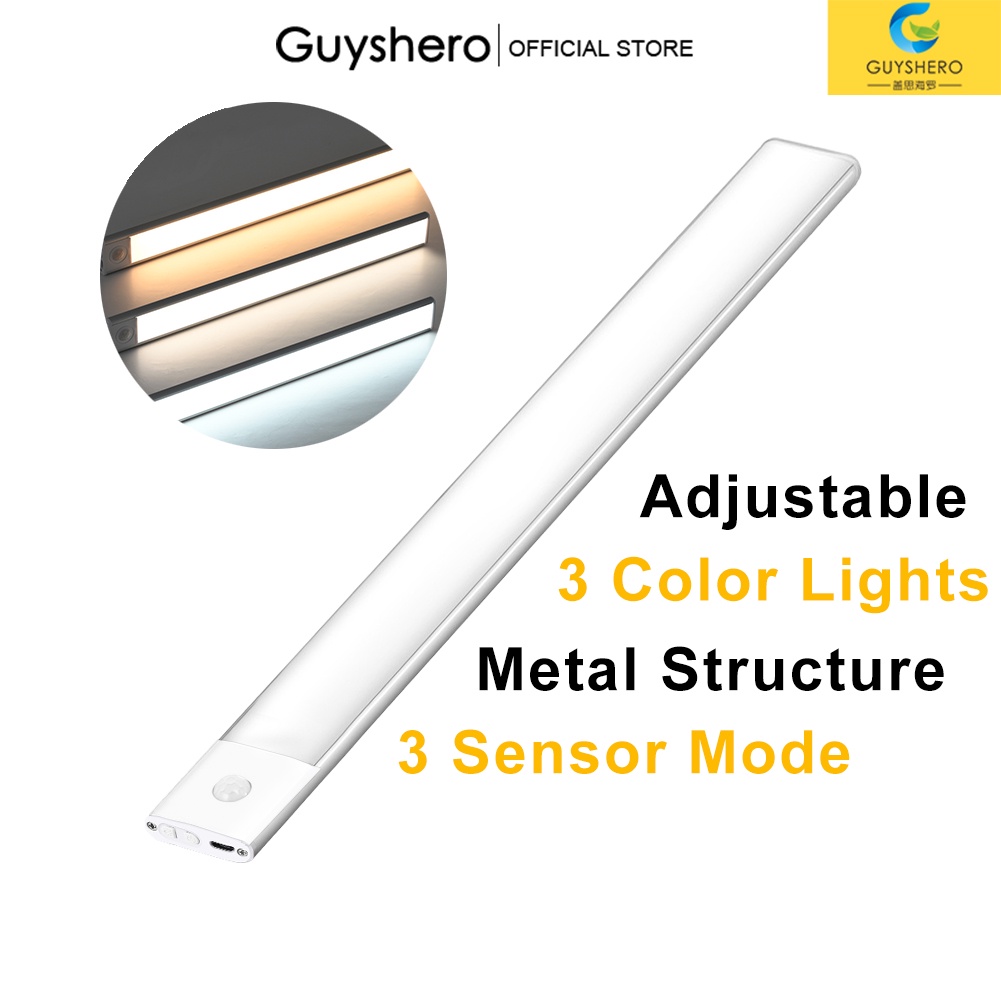 Sensor Light USB Rechargeable Wireless Body Induction Lamp Motion ...