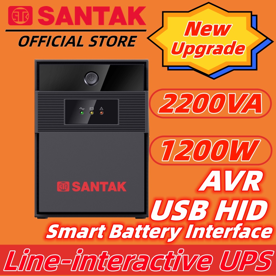 SANTAK 2200VA / 1200W UPS Backup Power Supply with AVR for Computer