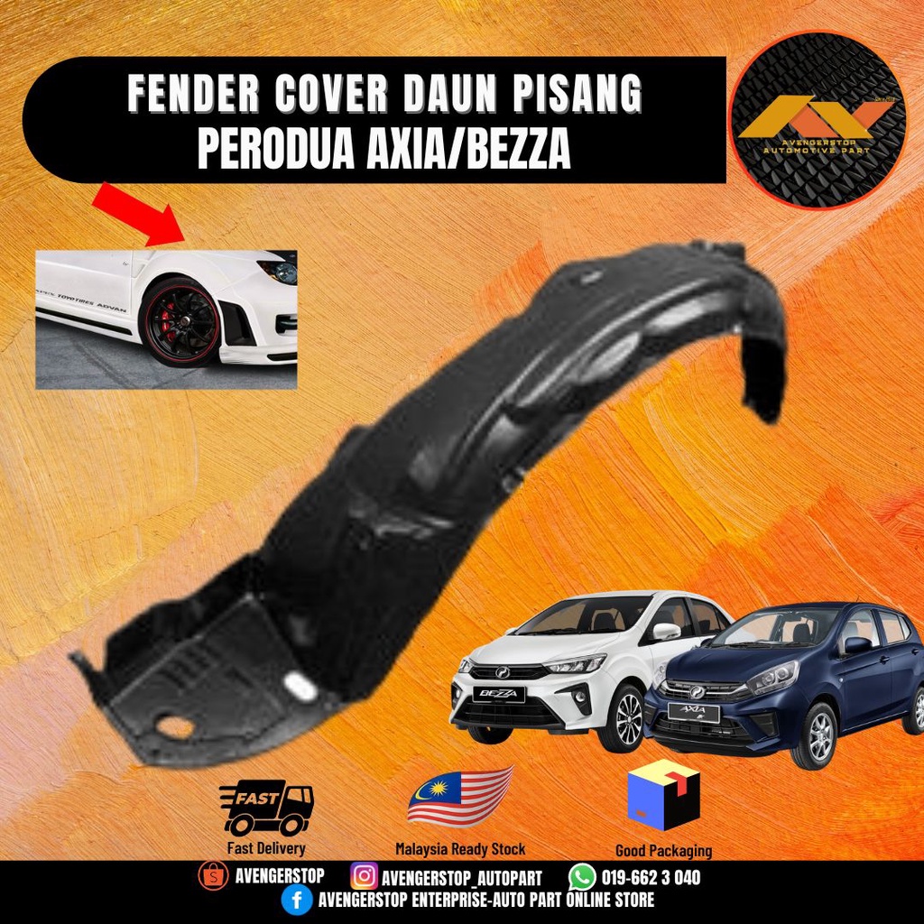 PERODUA AXIA BEZZA FENDER COVER LINER PROTECTOR DAUN PISANG 100% NEW ...