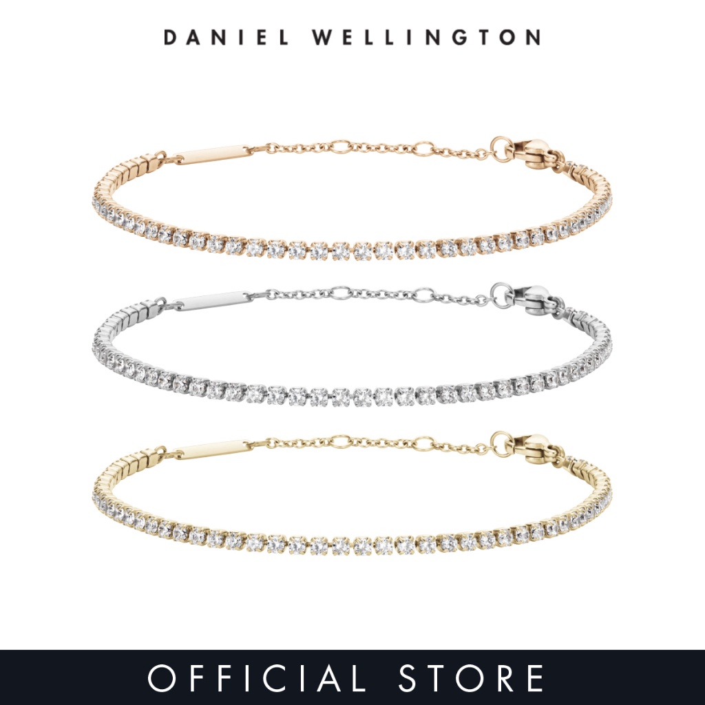 Daniel Wellington Classic Tennis Bracelet Rose gold Siver Gold Unisex Chain Bracelet with crystals Couple Chain Bracelets Stainless steel Chain Bracelet for Women and Men DW Official fashion casual Sh...