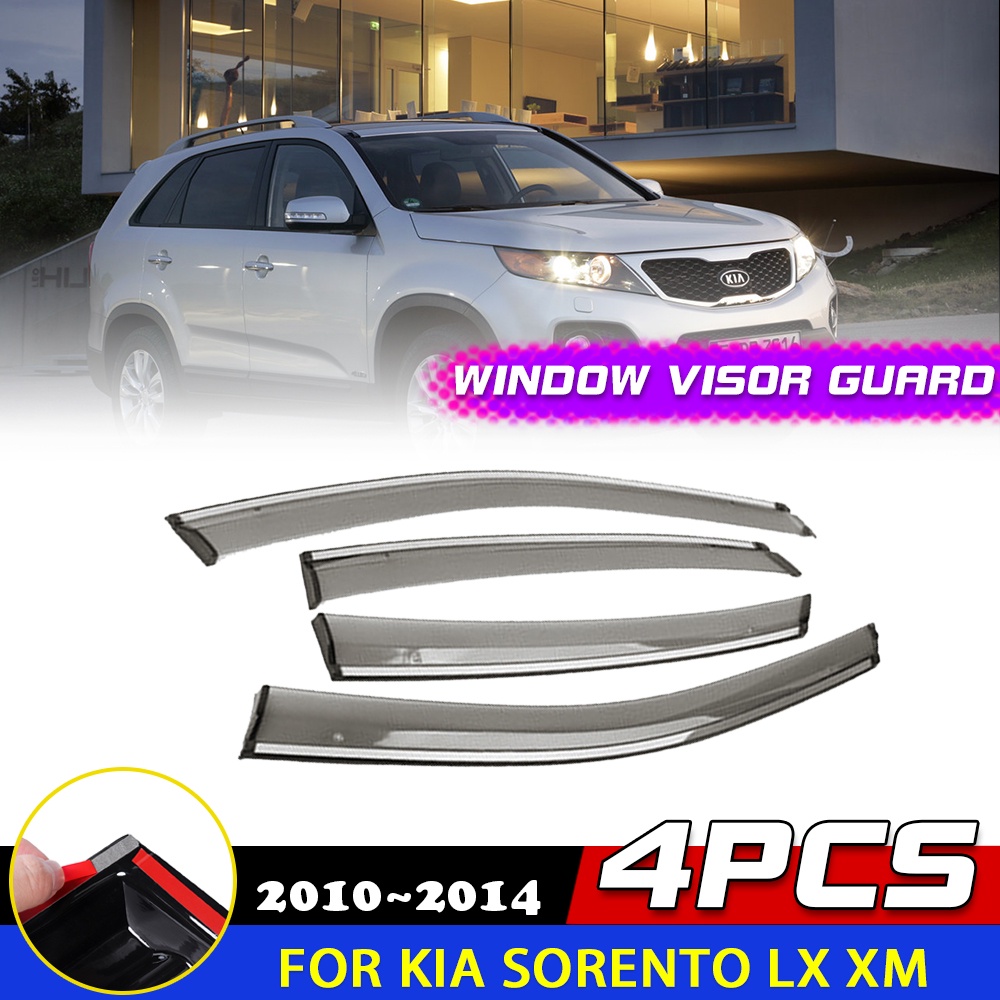 4pcs Car Windows Visor For Kia Sorento Lx Xm 2010~2014 2011 2012 2013 