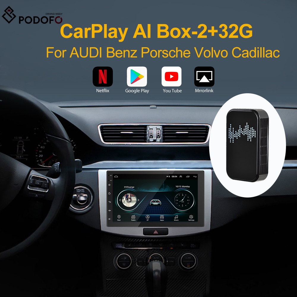 Podofo Android 9.0 Carplay Wireless Dongle For Apple Android TV