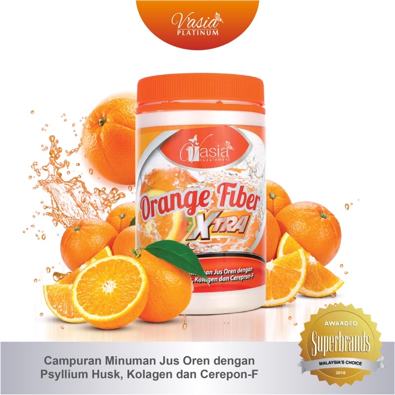 Vasia Orange Fiber Xtra Jus Kurus Langsing Perisa Oren Shopee Malaysia
