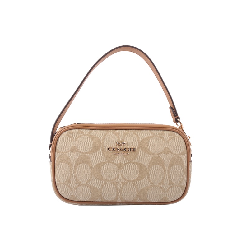 Coach Jamie Wristlet In Signature Canvas Light Brown/Brown Shopee
