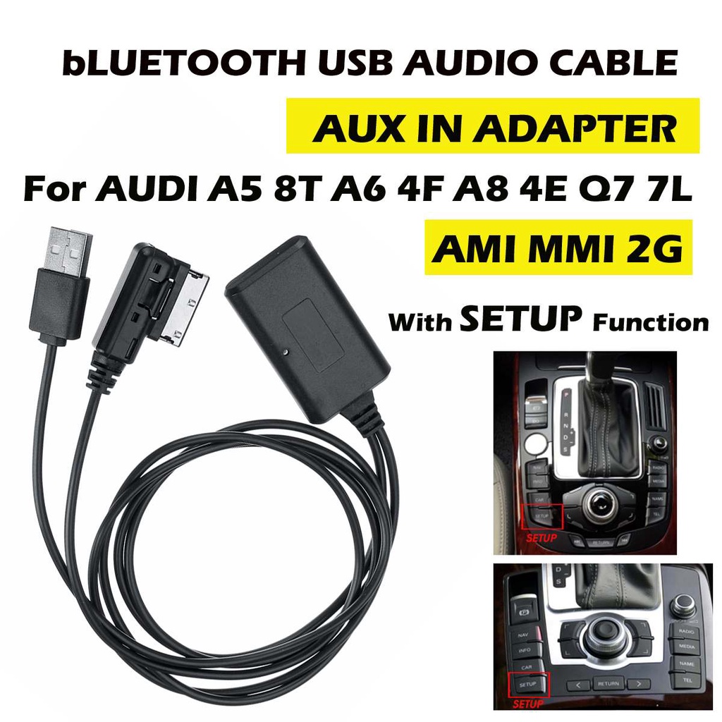 Car Audio Bluetooth HIFI Cable LED Indicates USB AUX In Adapter ...