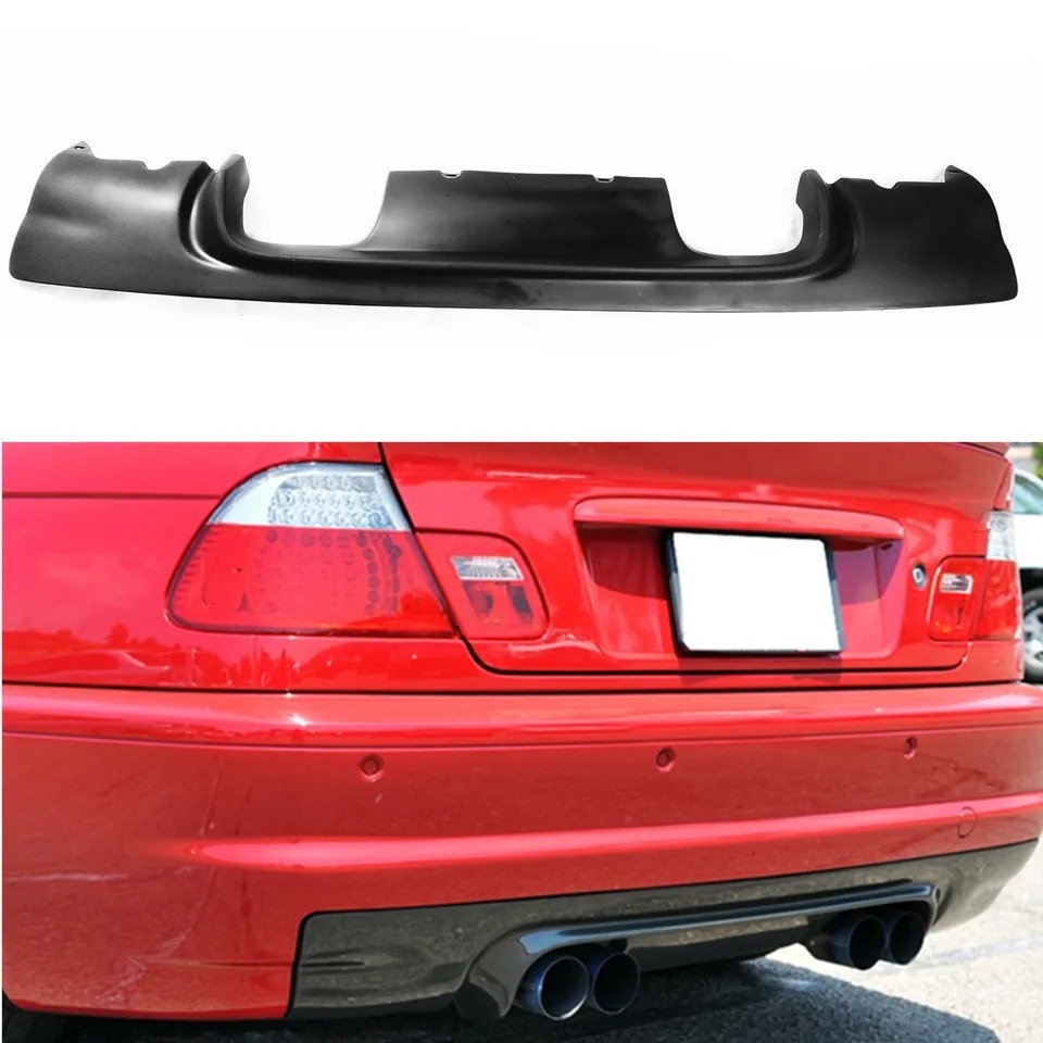 Rear Bumper Diffuser Lip For Bmw E46 M3 2001 2006 Coupe 2 Door Fiberglass Matte Black Car Boot