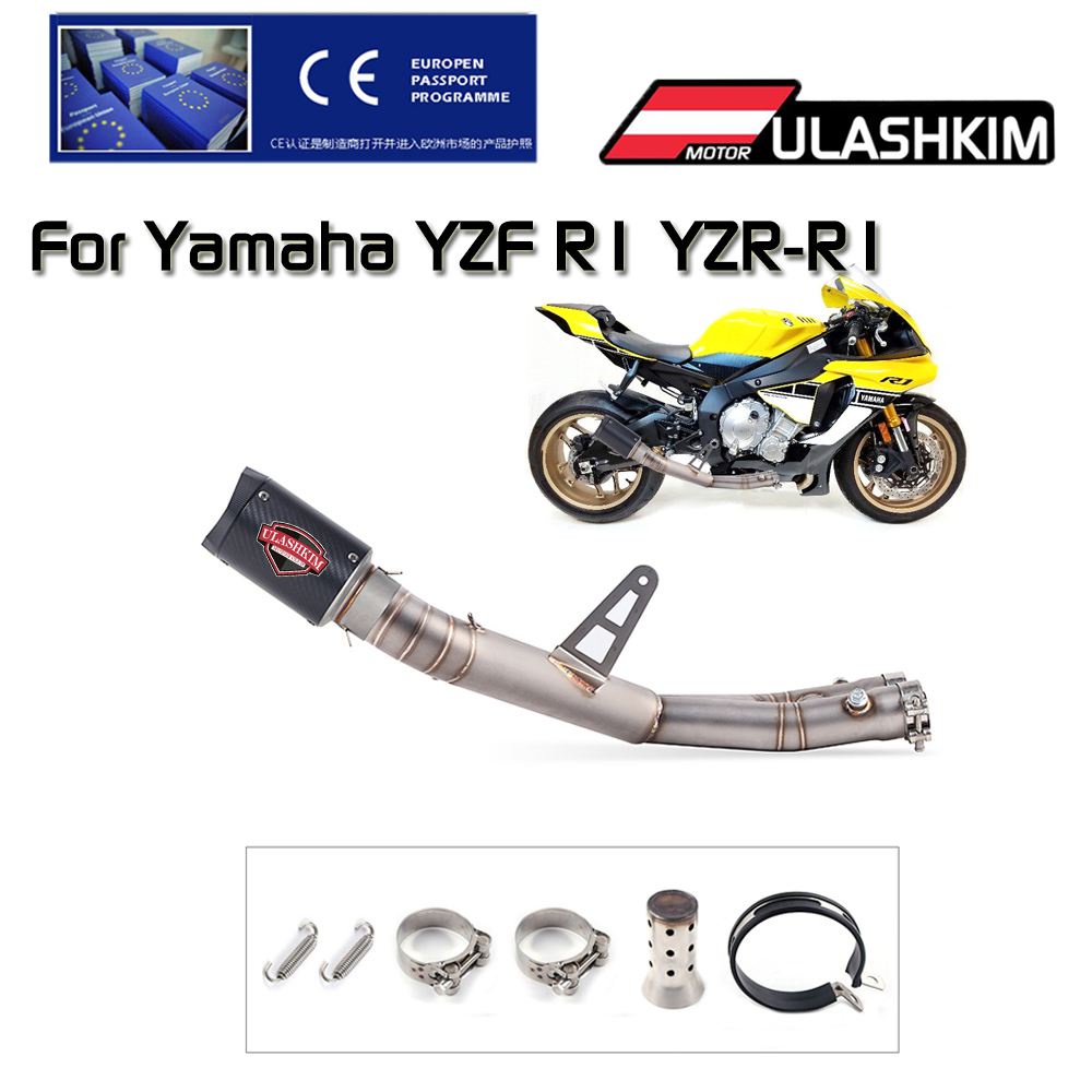 EXHAUST For Yamaha YZF R1 YZR-R1 Contact Middle Link Pipe 2015 2016 ...