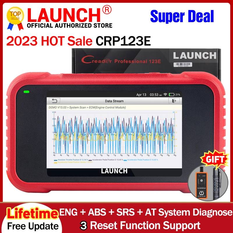 LAUNCH CRP123E OBD2 Scanner Tools For Engine ABS Airbag SRS Gearbox System Launch X431 CRP123E