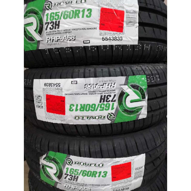 165/60/13 Rovelo RHP-A68 Tyre Tayar