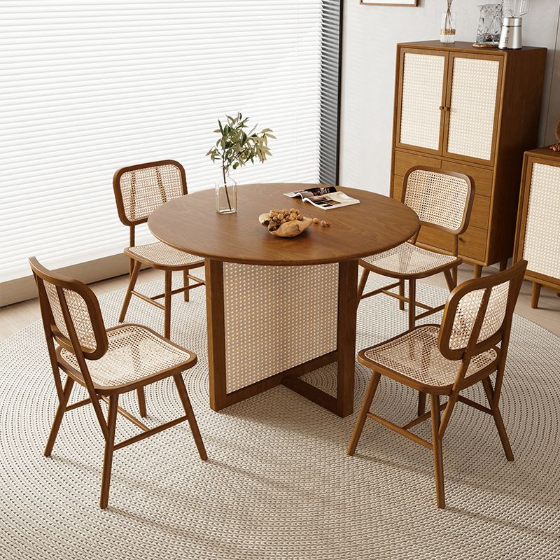Solid wood dining table and chair combination home small apartment ...
