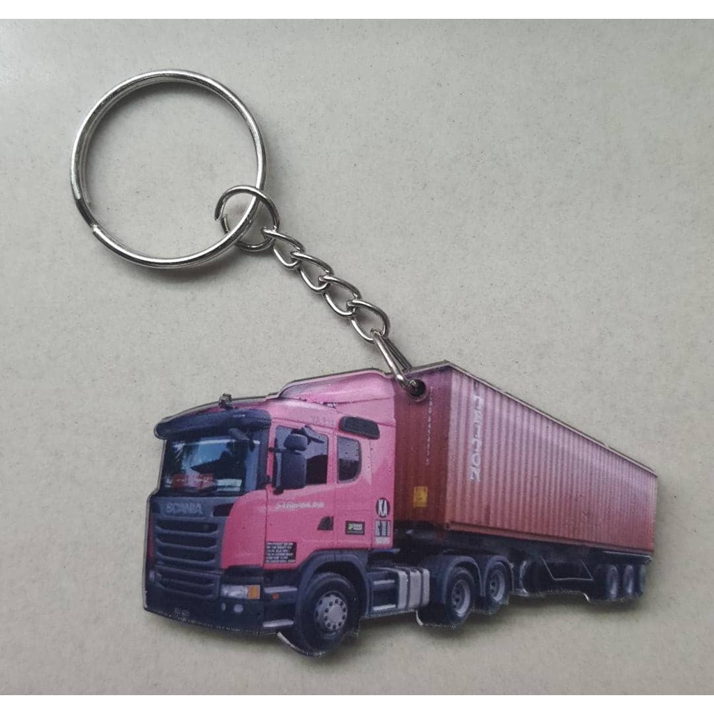 scania streamline trailer truck container keychain 2d | Shopee Malaysia