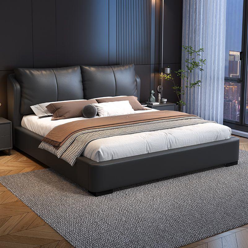 Soft Pack Bed Master Bedroom Simple Modern Leather Bed Advanced ...