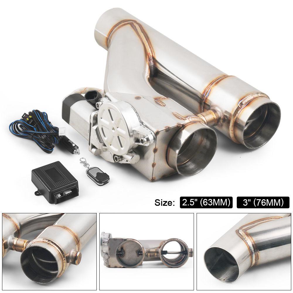 Universal 2.5" 3" Electric Exhaust Cutout Kit Y Pipe Exhaust Control