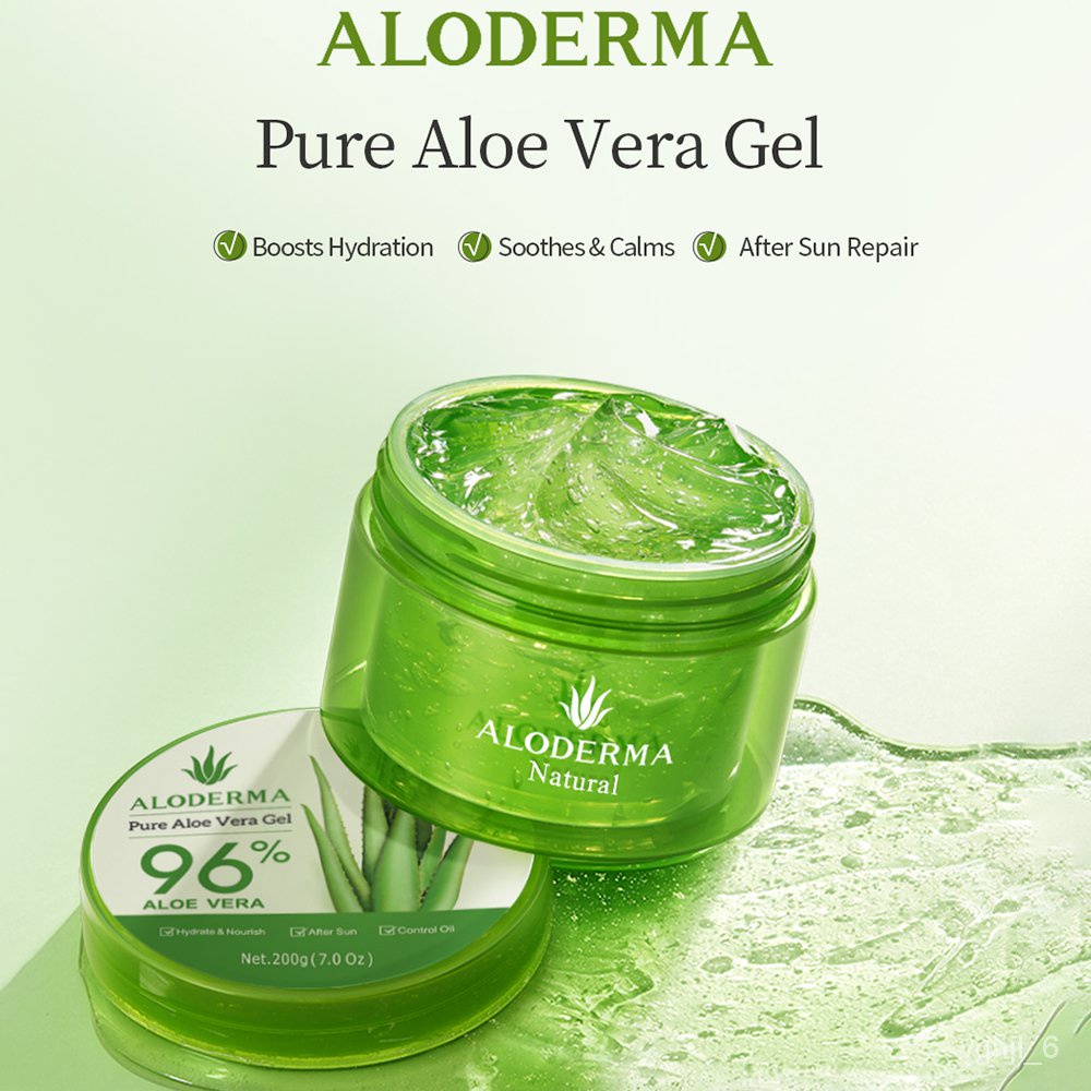 ALODERMA Organic Pure Aloe Vera Gel (200g) for Moisturizing Cream