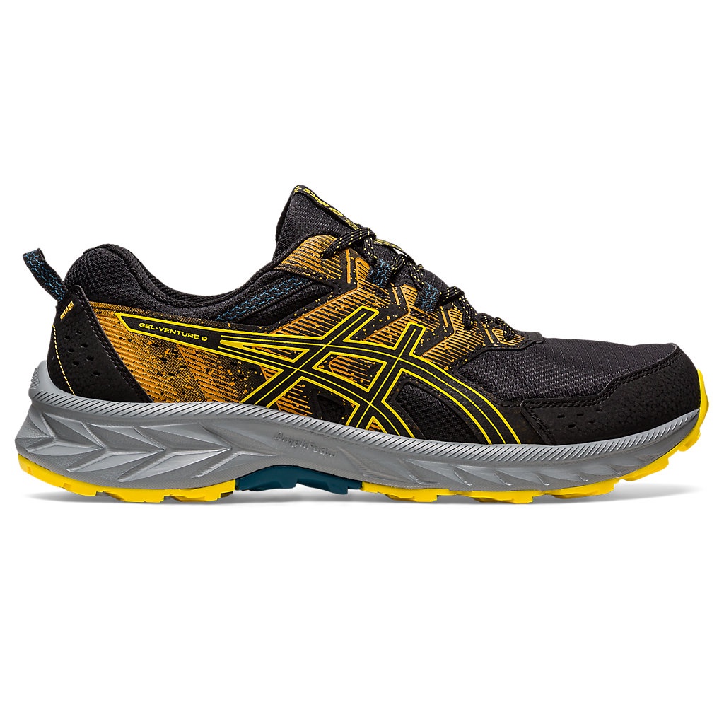 ASICS GelVenture 9 Men Trail Running Shoes In Black/Golden Yellow