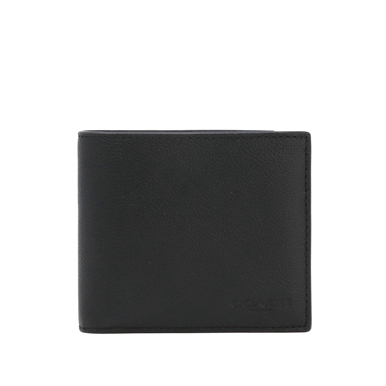 Coach Compact ID Wallet In Sport Calf Leather Black Shopee Malaysia