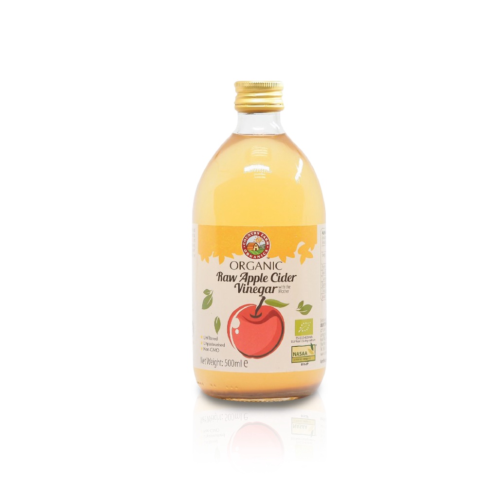 Country Farm 100 Organic Fresh Apple Cider Vinegar 500ml, No Added