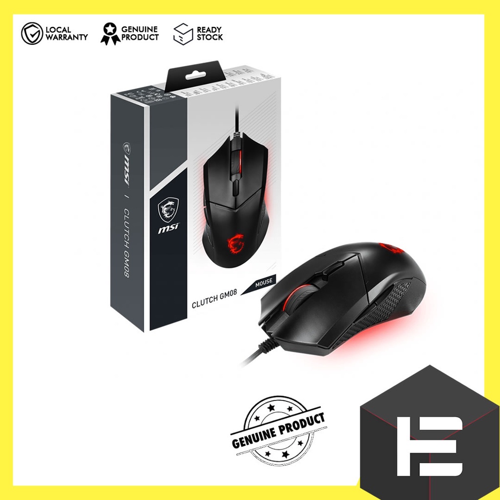 MSI CLutch Gm08 Gaming Mouse Shopee Malaysia