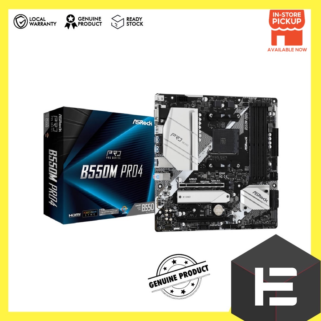 ASRock B550M Pro4 Socket AM4 Mainboard ( ASRKB550MPro4 ) Shopee